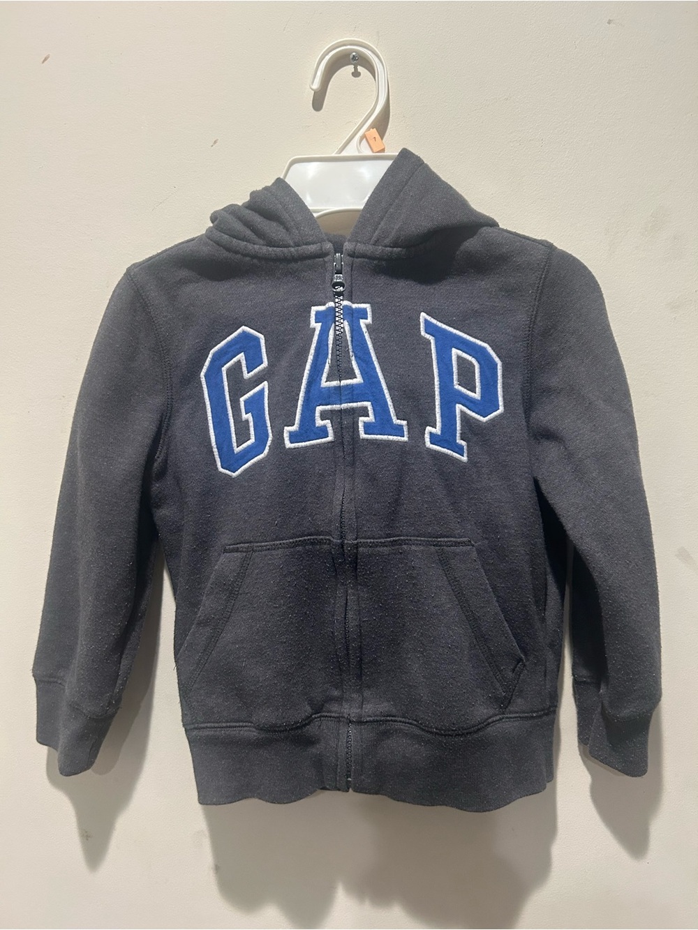 GAP Black Hoodie with Blue Logo Letters